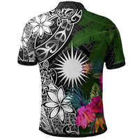 Marshall Island Custom Polo Shirt Turtle Plumeria Banana Leaf - Polynesian Pride