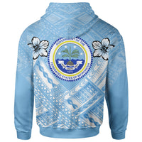 Federated States of Micronesia Polynesian Zip up Hoodie Federated States of Micronesia Flag Camisole Hibiscus Style - Polynesian Pride