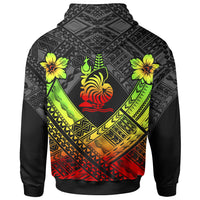 New Caledonia Polynesian Custom Zip up Hoodie New Caledonia Reggae Seal Camisole Hibiscus Style - Polynesian Pride