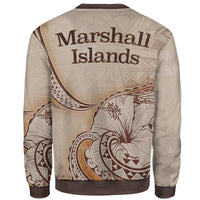 Marshall Islands Sweatshirt - Hibiscus Flowers Vintage Style - Polynesian Pride