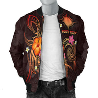 Marshall Islands Polynesian Personalised Men's Bomber Jacket - Legend of Marshall Islands (Red) - Polynesian Pride