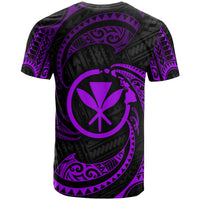 Polynesian Hawaii Custom T Shirt Purple Tribal Wave - Polynesian Pride