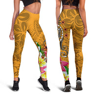 FSM Legging - Turtle Plumeria (Gold) - Polynesian Pride