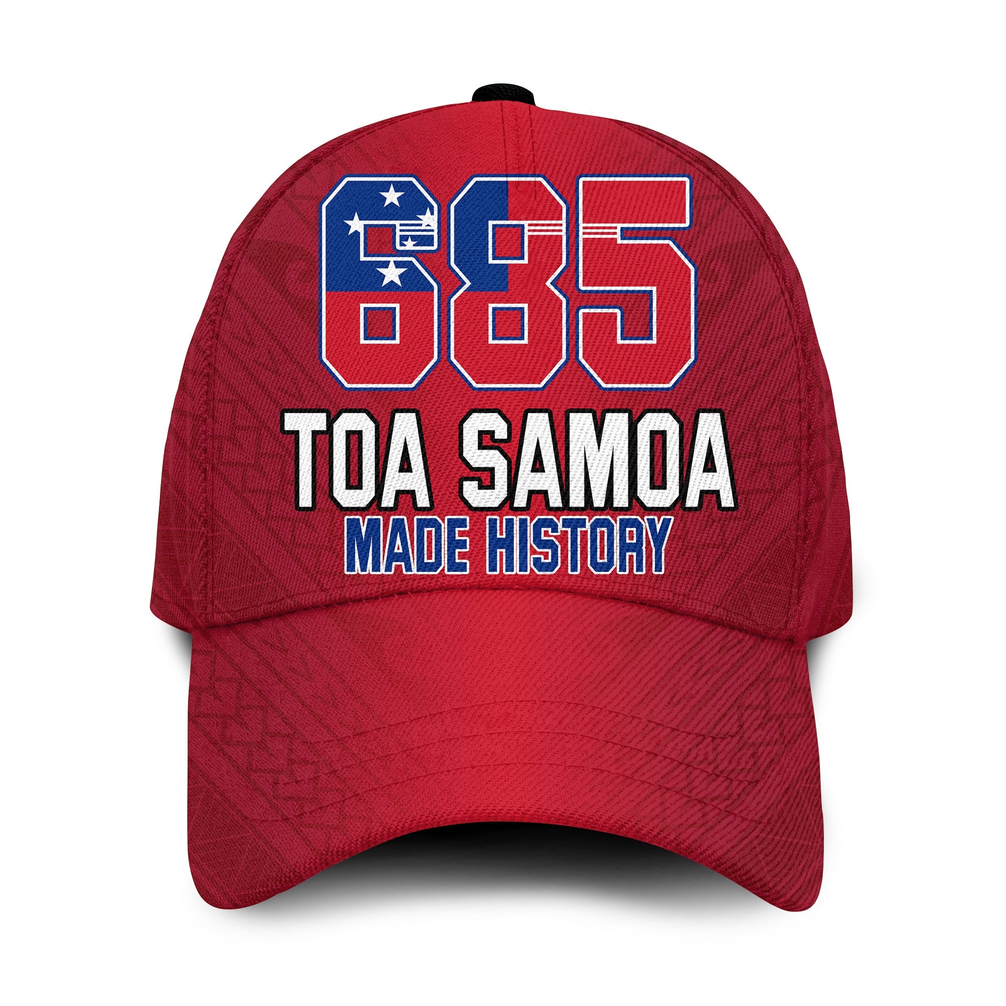 Toa Samoa Rugby Classic Cap Proud 685 Made History Red Ver.01 LT13 Classic Cap Universal Fit Red - Polynesian Pride