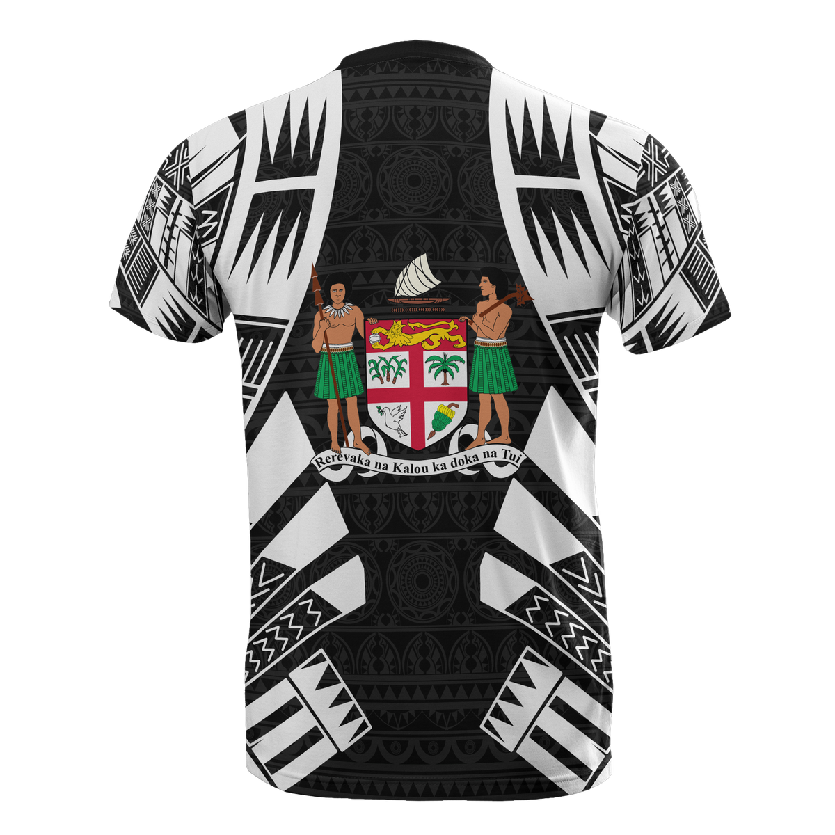 Fiji T Shirt Fijian Coat of Arms Polynesian Tattoo Style - Polynesian Pride
