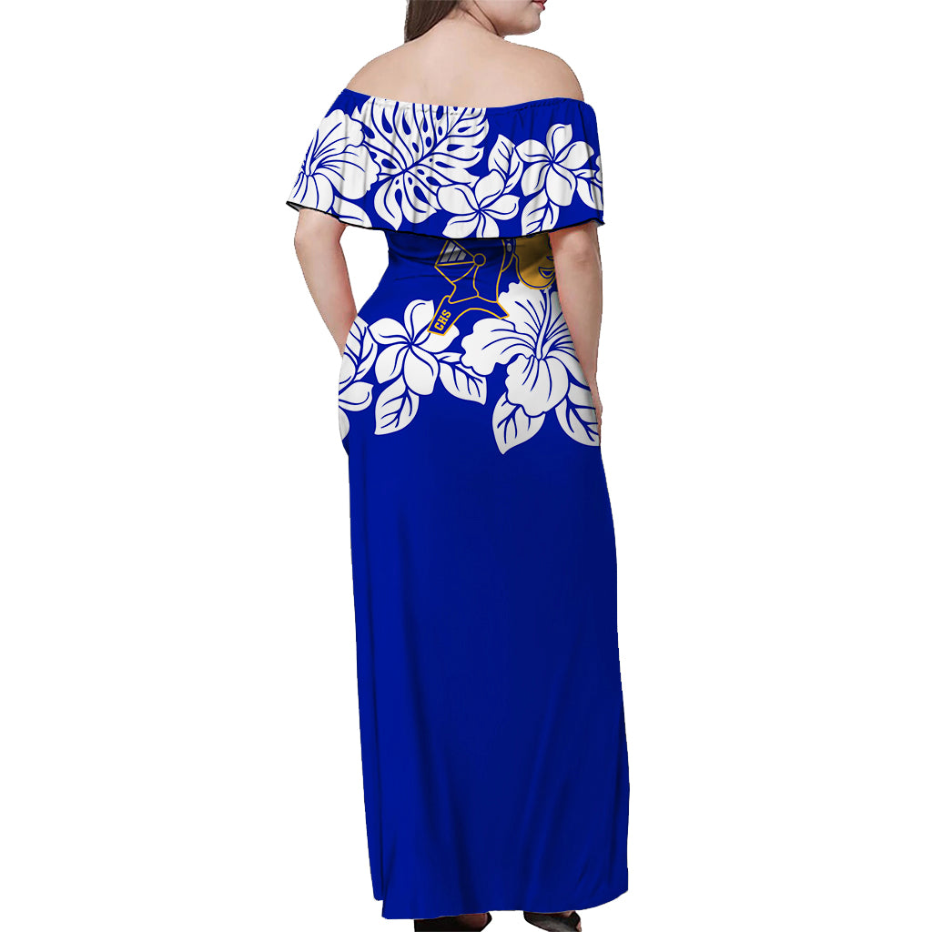 Castle High School Hibiscus Flower Off Shoulder Dress Ver01 - LT12 - Polynesian Pride