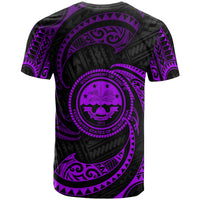 Federated States of Micronesia Custom T Shirt Purple Tribal Wave - Polynesian Pride