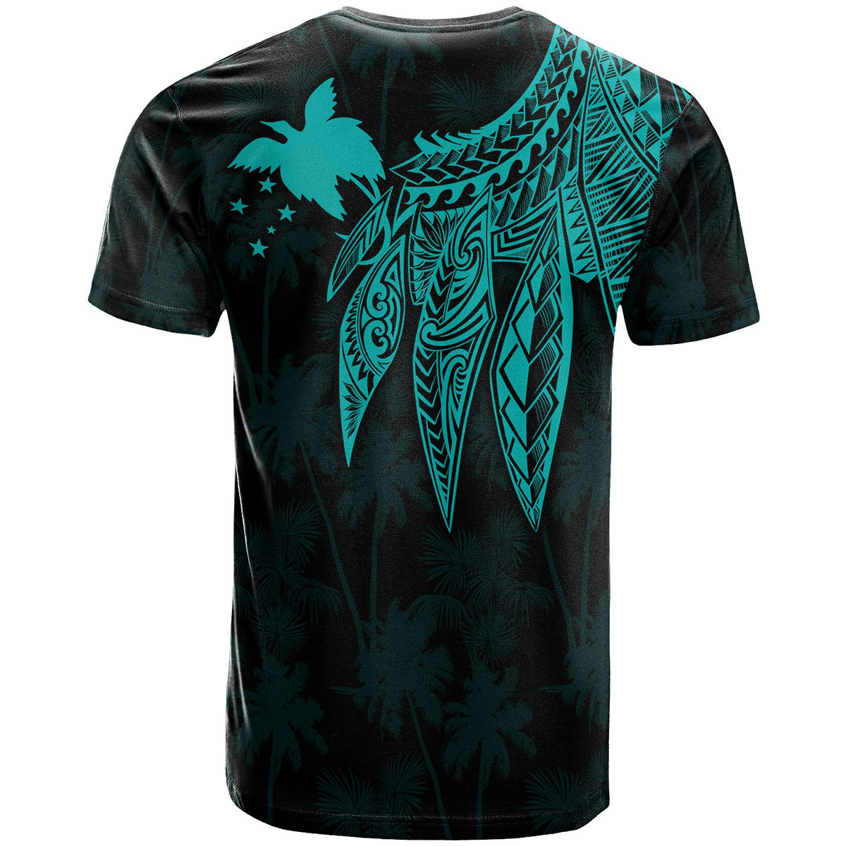 Papua New Guinea Custom T Shirt Polynesian Wings (TurQuoiSe) - Polynesian Pride