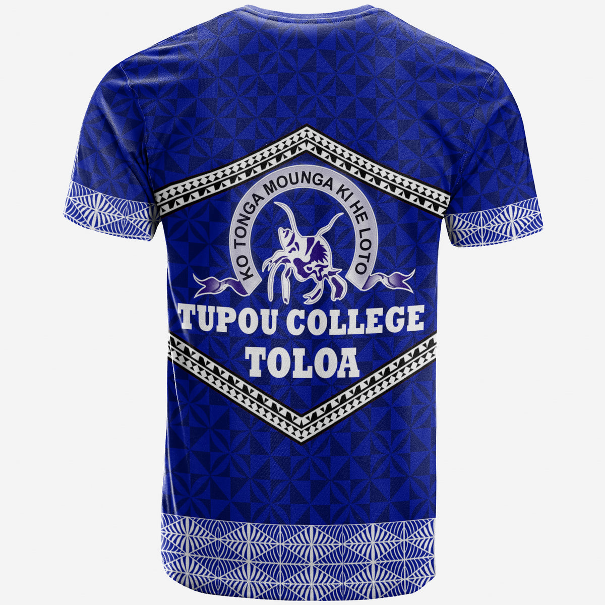Tonga Tupou College Toloa T Shirt Ngatu Pattern LT12 - Polynesian Pride