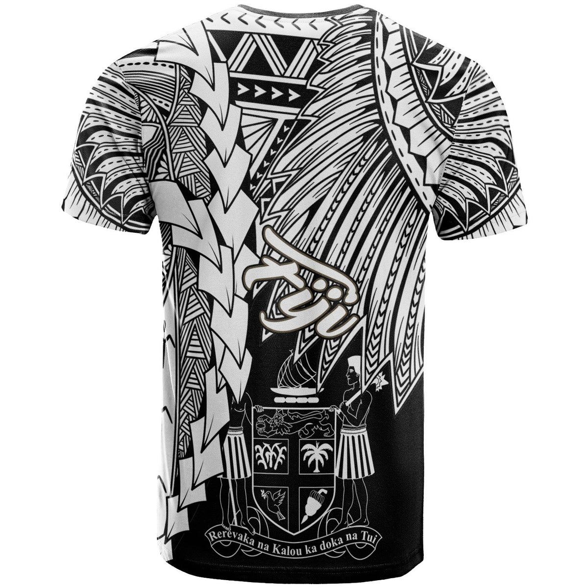 Fiji Polynesian Custom T Shirt Tribal Wave Tattoo White - Polynesian Pride