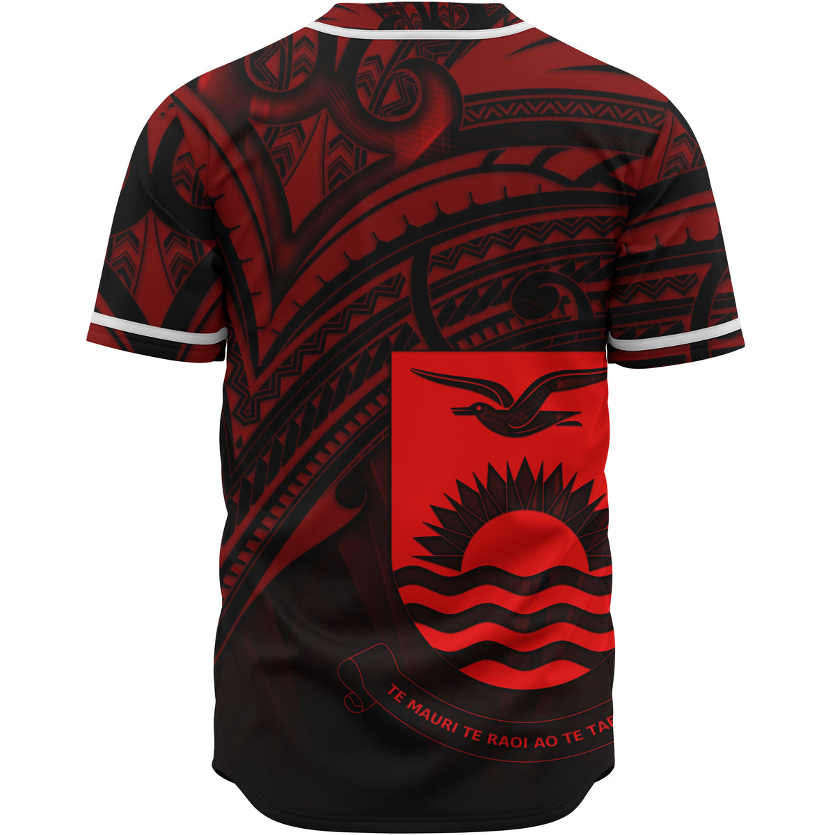 Kiribati Baseball Shirt - Red Color Cross Style - Polynesian Pride
