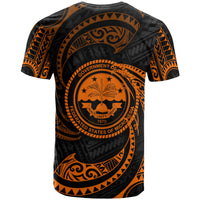 Federated States of Micronesia T Shirt Orange Tribal Wave - Polynesian Pride