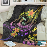 Polynesian Custom Personalised Premium Blanket - Plumeria Flowers with Spiral Patterns - Polynesian Pride
