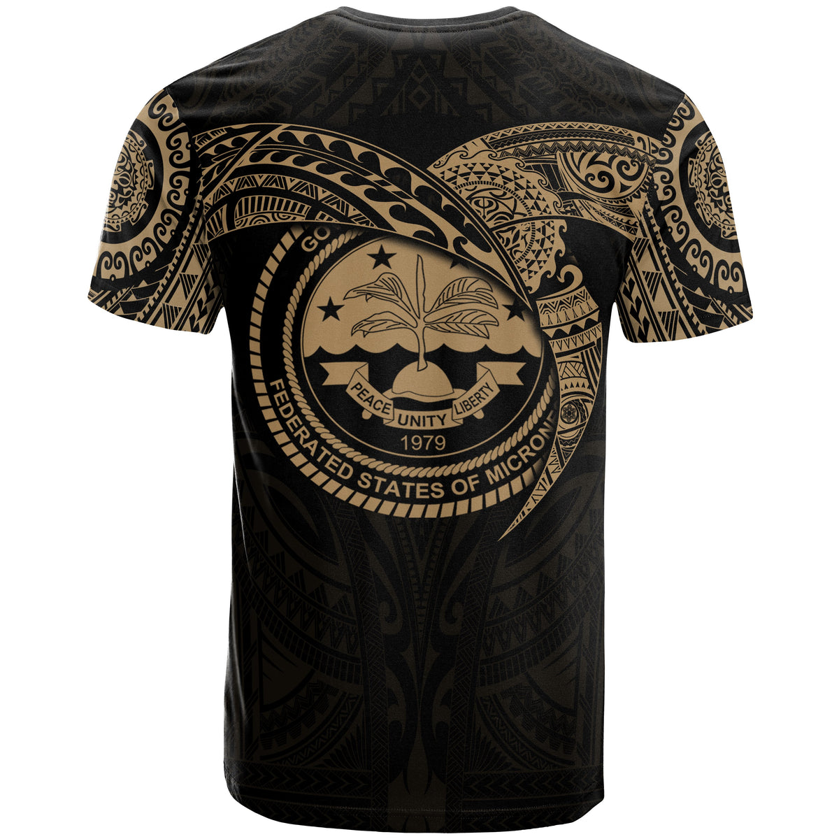 Federated States of Micronesia T Shirt Full Color Heart Shield - Polynesian Pride