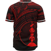 New Caledonia Baseball Shirt - Red Color Cross Style - Polynesian Pride
