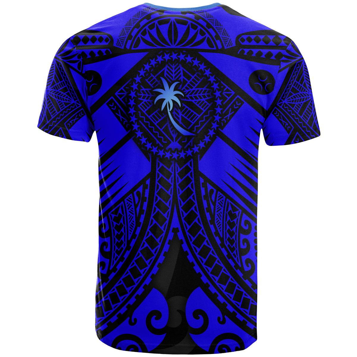 Chuuk T Shirt Blue Seal with Polynesian Tattoo - Polynesian Pride