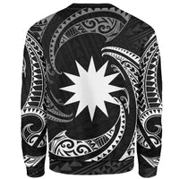 Nauru Polynesian Custom Personalised Sweater - White Tribal Wave - Polynesian Pride