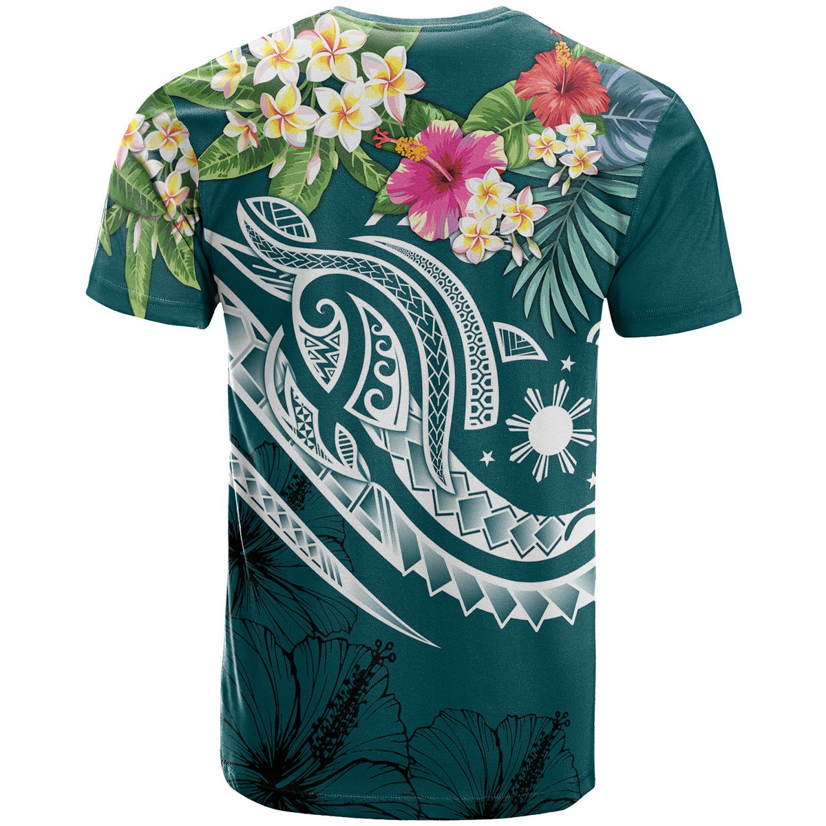 The Philippines T Shirt Summer Plumeria (Turquoise) - Polynesian Pride