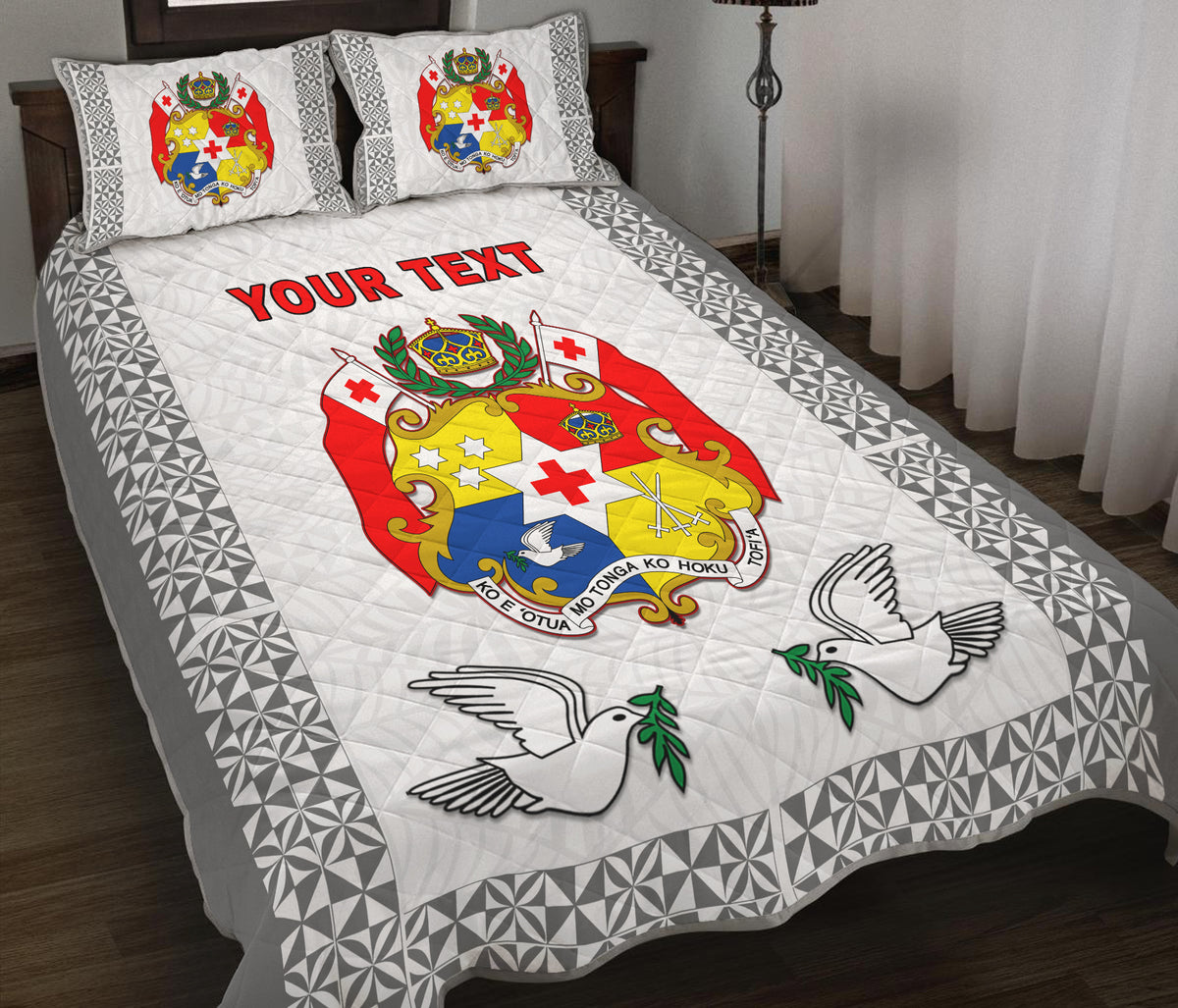 (Custom Personalised) Tonga Quilt Bed Set Be Unique Version 01 Gray LT13 - Polynesian Pride