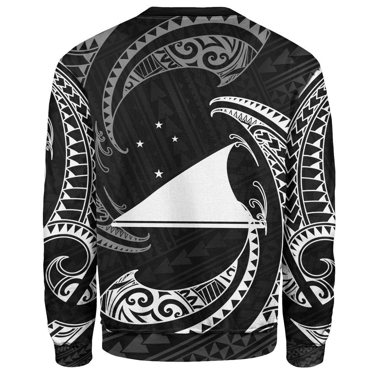 Tokelau Polynesian Custom Personalised Sweater - White Tribal Wave - Polynesian Pride