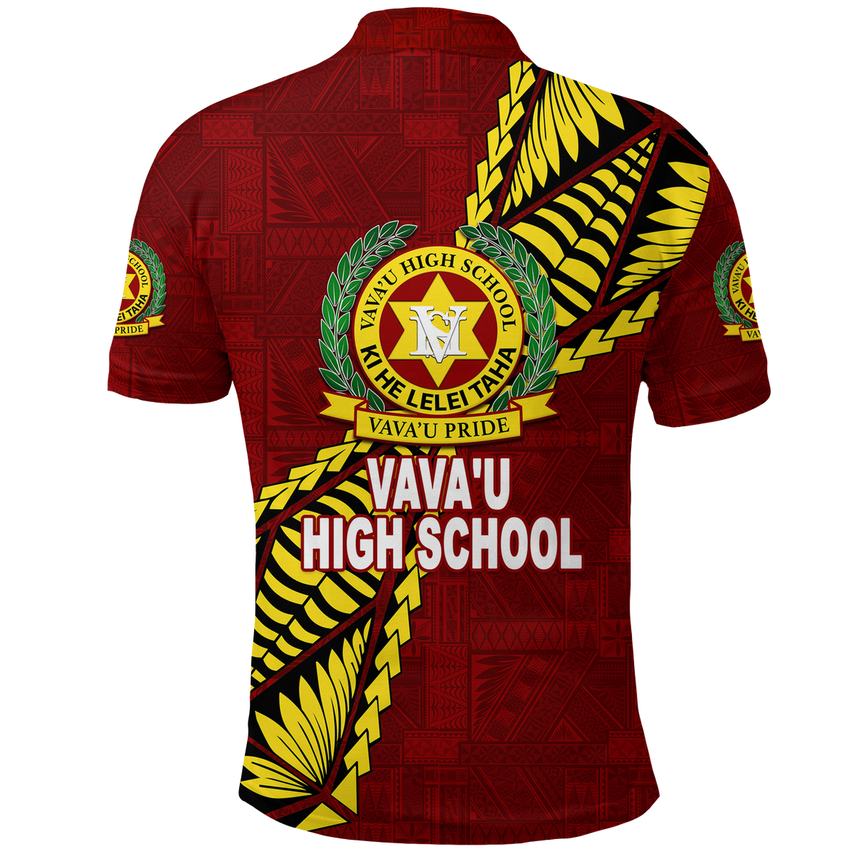 Tonga Vavau High School Tongan Patterns Polo Shirt LT12 - Polynesian Pride
