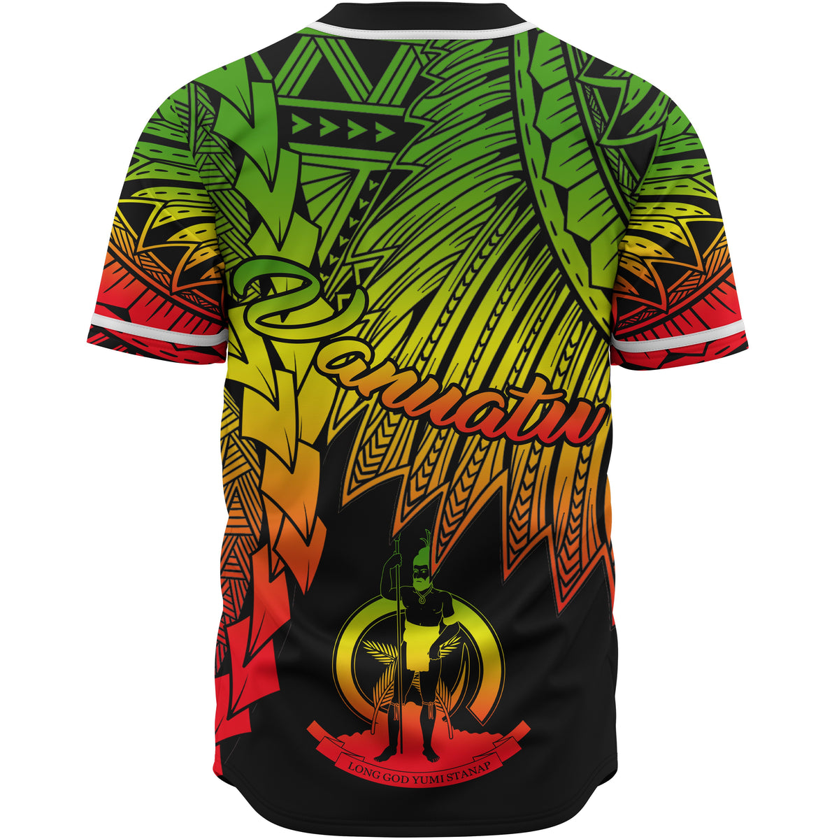 Vanuatu Polynesian Baseball Shirt - Tribal Wave Tattoo Reggae - Polynesian Pride