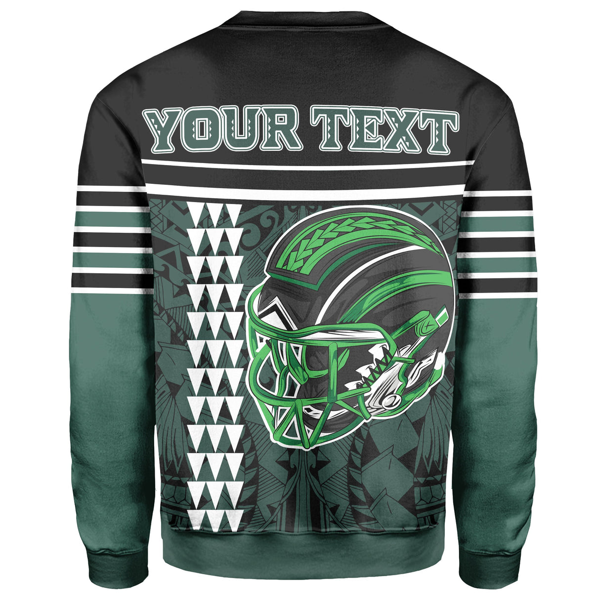 Personalised - Hawaii Kakau Polynesian Warrior Football Sweatshirt - AH - Rainbow Style - Polynesian Pride