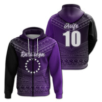 Aoife Rarotonga Cook Islands Pride Hoodie LT12 Zip Hoodie Purple - Polynesian Pride