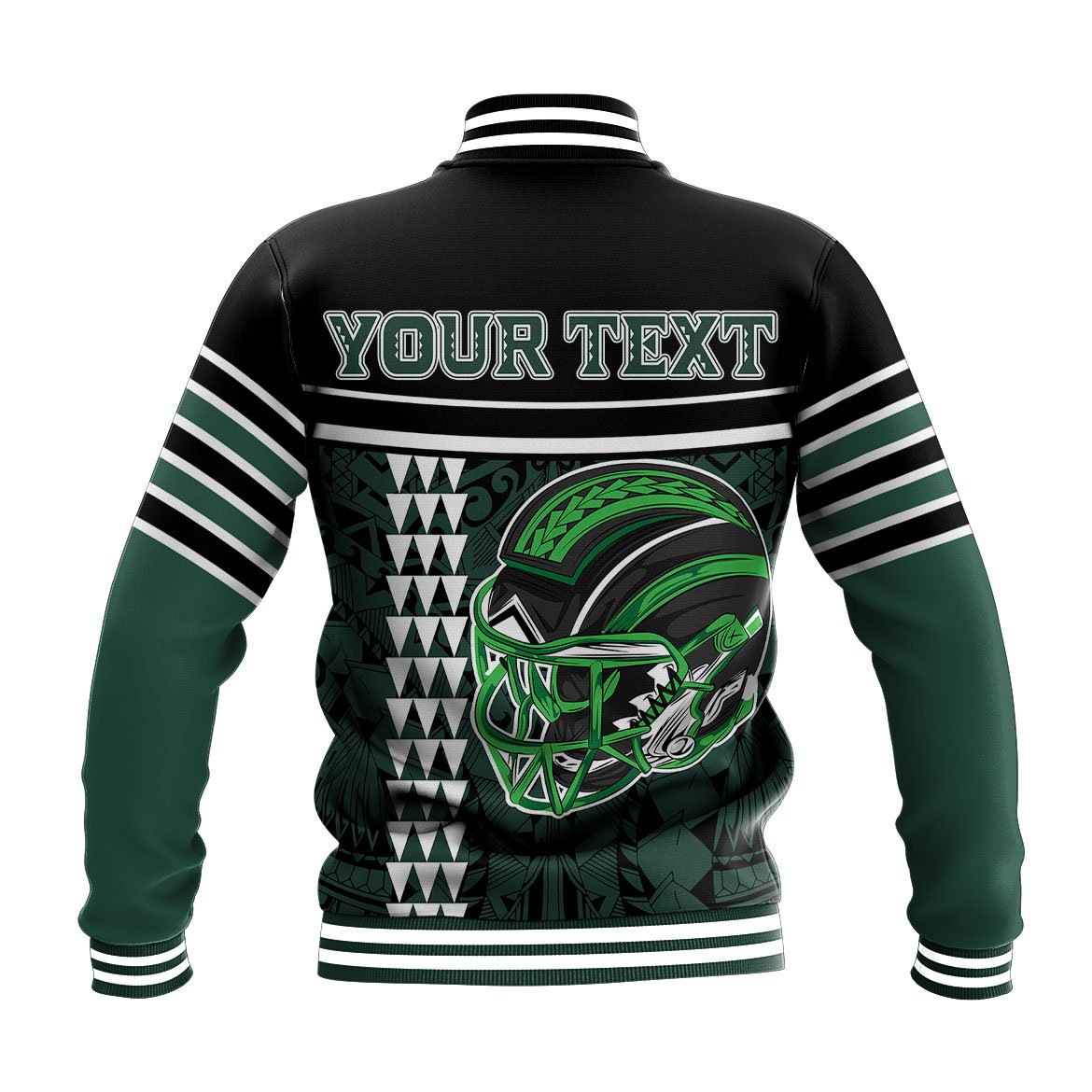 Personalised - Hawaii Kakau Polynesian Warrior Football Baseball Jacket - AH - Rainbow Style - Polynesian Pride