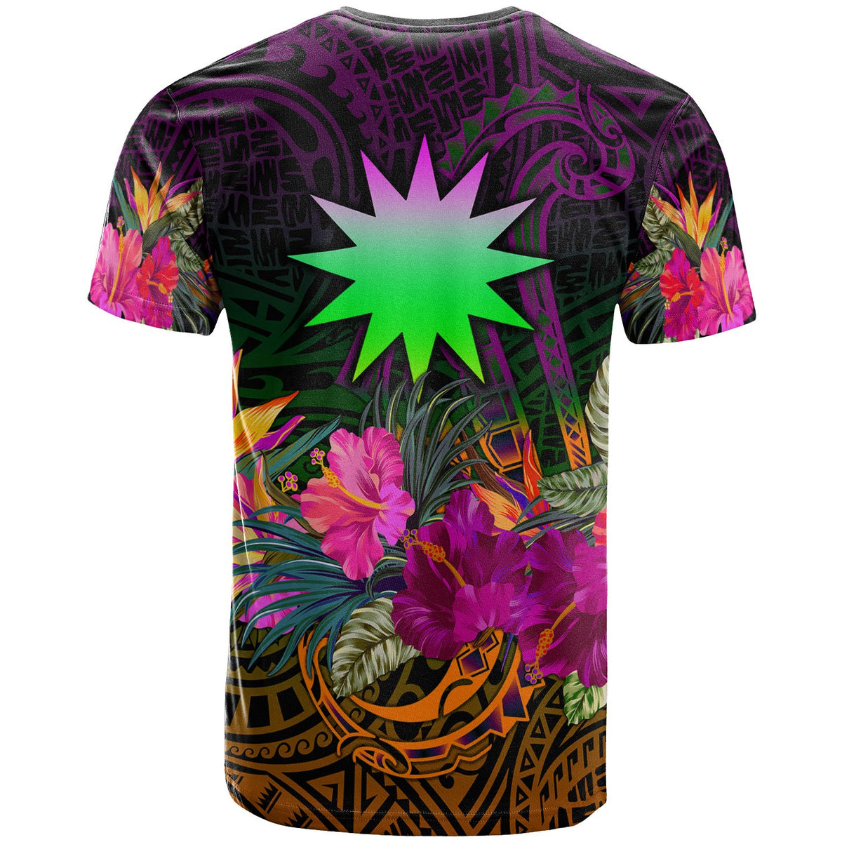 Nauru Custom T Shirt Summer Hibiscus - Polynesian Pride