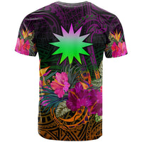 Nauru Custom T Shirt Summer Hibiscus - Polynesian Pride