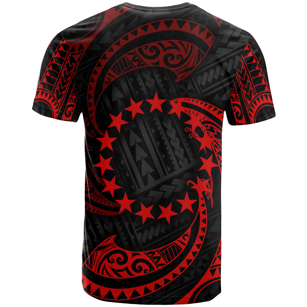 Cook Islands Polynesian Custom T Shirt Red Tribal Wave - Polynesian Pride
