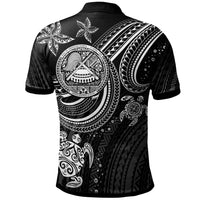 American Samoa Custom Polo Shirt White Turtle - Polynesian Pride
