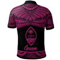 Guam Polo Shirt Polynesian Tattoo Pink Version - Polynesian Pride