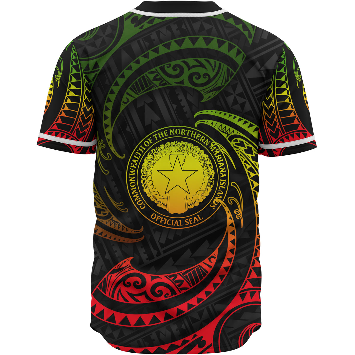 Northern Mariana Islands Polynesian Baseball Shirt - Reggae Tribal Wave - Polynesian Pride
