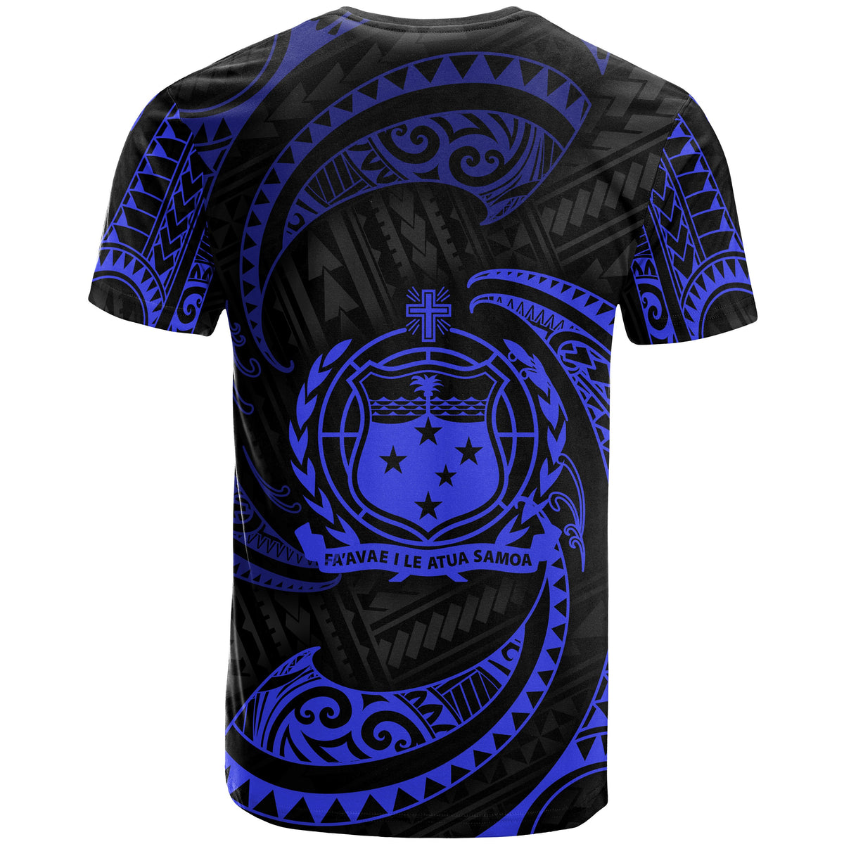 Samoa Polynesian Custom T Shirt Blue Tribal Wave - Polynesian Pride