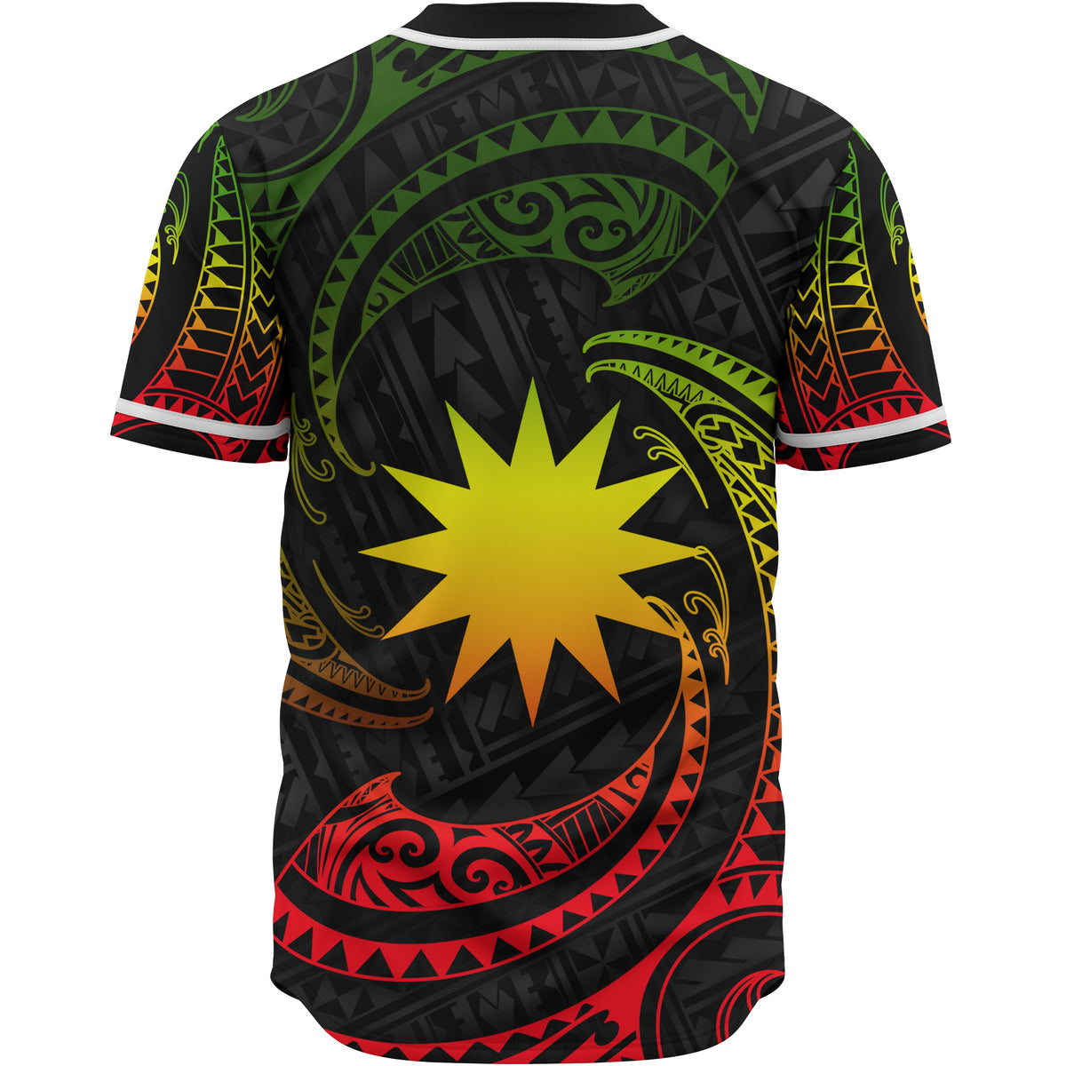 Nauru Polynesian Baseball Shirt - Reggae Tribal Wave - Polynesian Pride