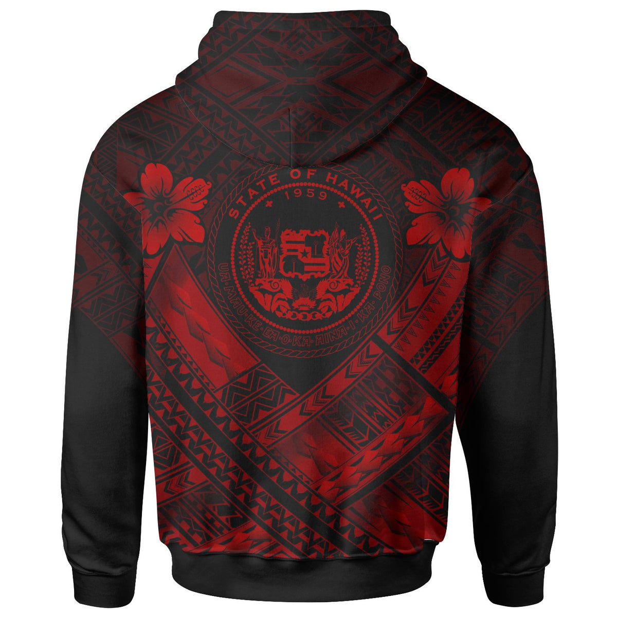 Hawaii Custom Zip up Hoodie Red Seal Polynesian Patterns - Polynesian Pride