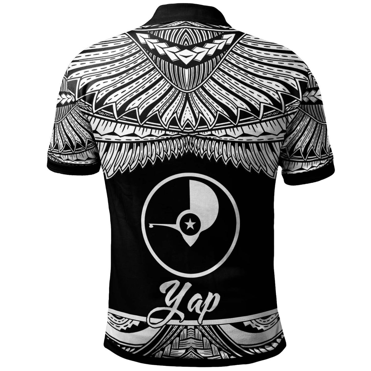 Yap Custom Polo Shirt Polynesian Tattoo White Version - Polynesian Pride