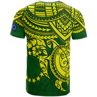 Cook Islands Polynesian T Shirt Cook Islands Flag Turtle Hibiscus - Polynesian Pride