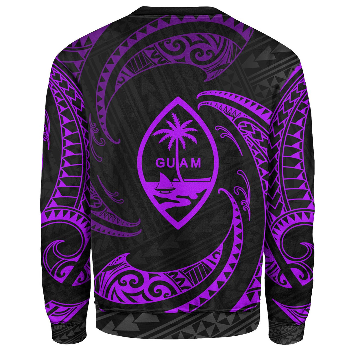 Guam Polynesian Custom Personalised Sweater - Purple Tribal Wave - Polynesian Pride