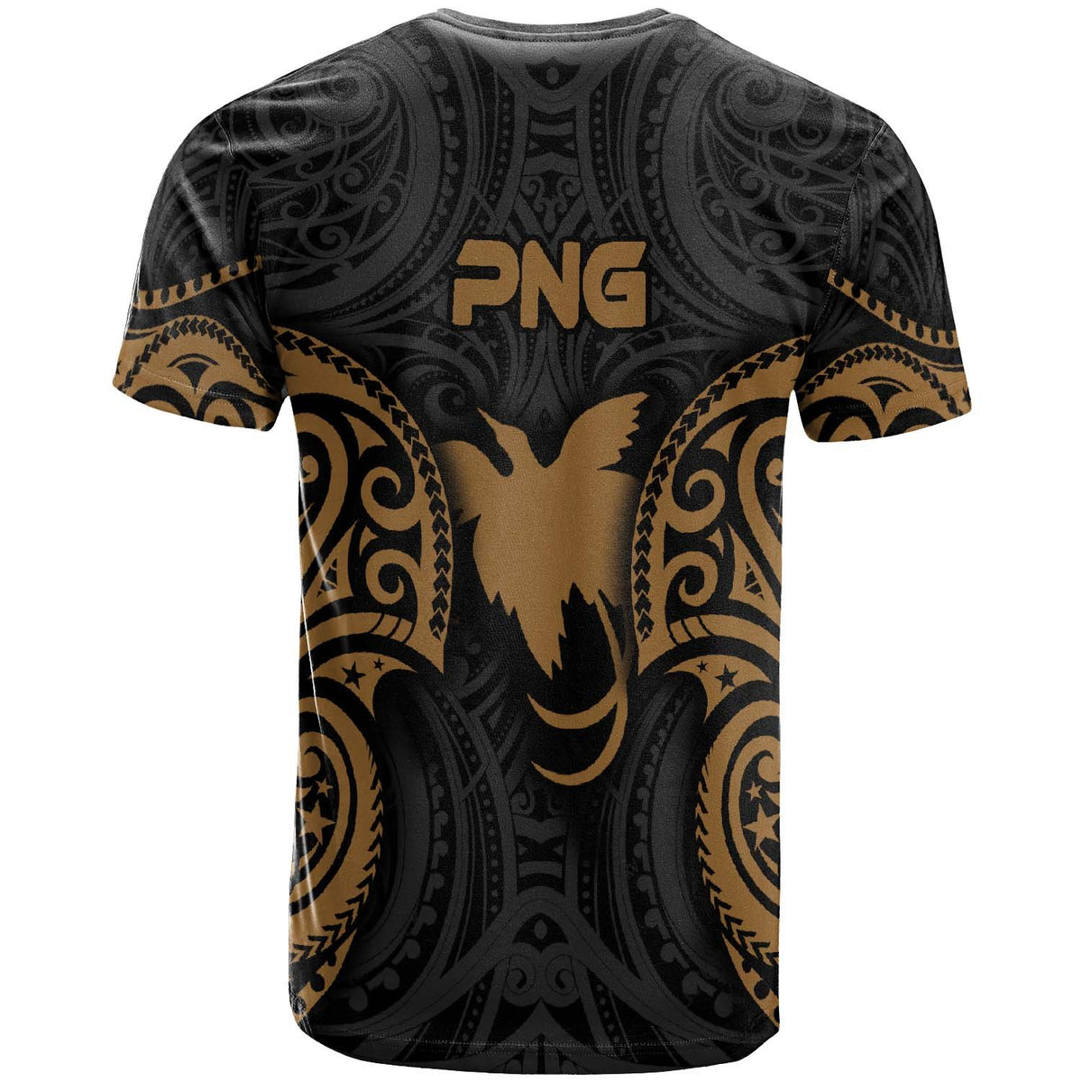 Papua New Guinea Polynesian T Shirt PNG Spirit Gold - Polynesian Pride