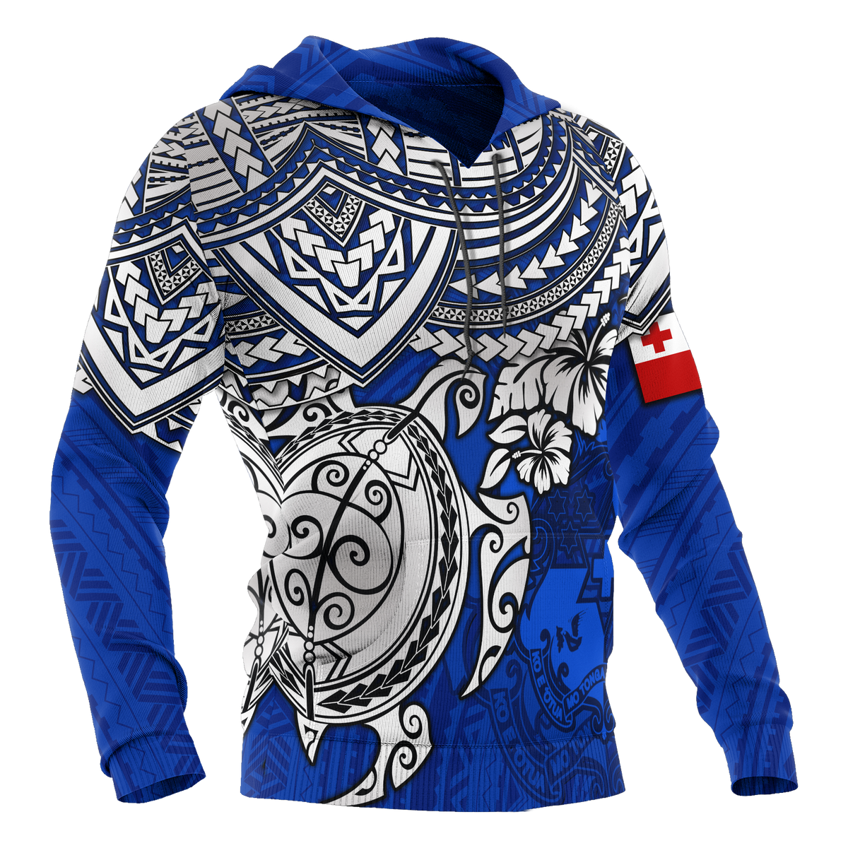 Tonga Polynesian Hoodie Blue Turtle - Polynesian Pride