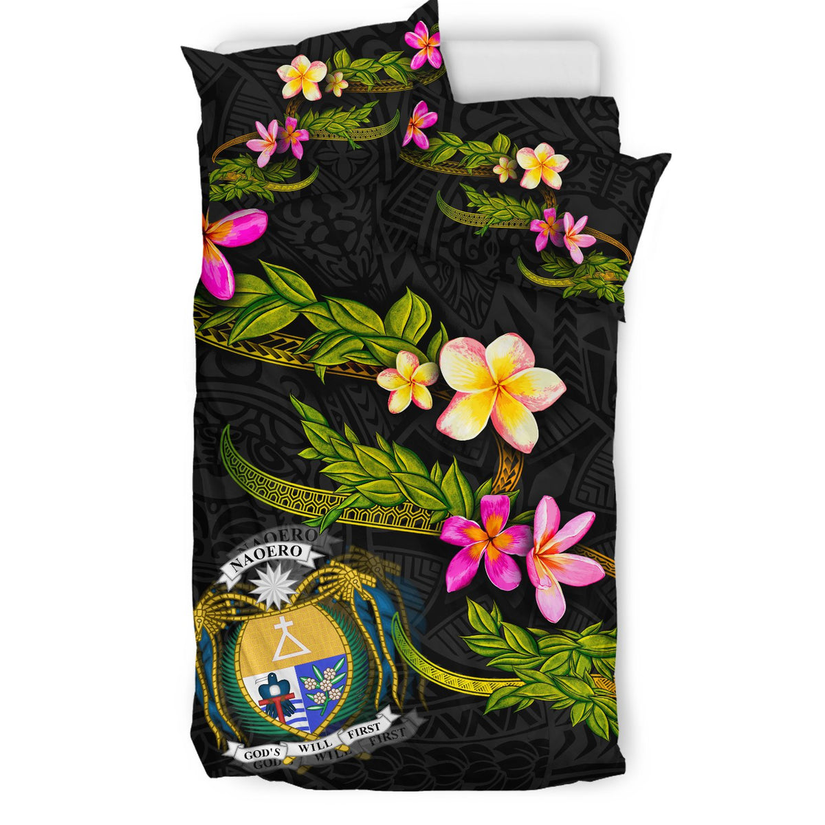 Nauru Polynesian Bedding Set - Plumeria Tribal - Polynesian Pride