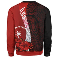 Chuuk Polynesian Custom Personalised Sweater - Coat Of Arm With Hibiscus - Polynesian Pride