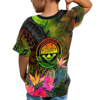 Federated States of Micronesia Polynesian T Shirt Hibiscus and Banana Leaves - Polynesian Pride