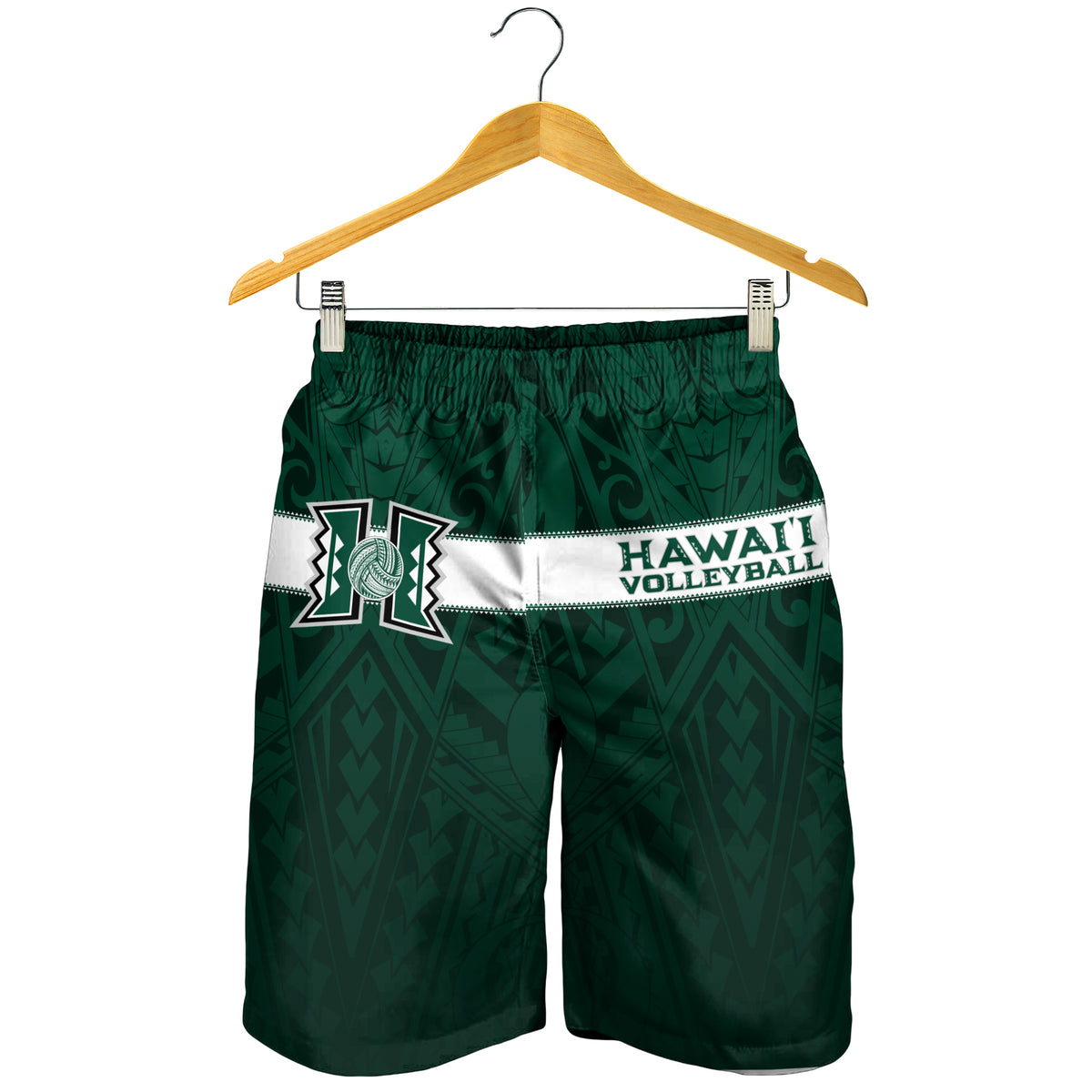 Hawaii Volleyball Green Warrior Men Short - LT2 - Polynesian Pride
