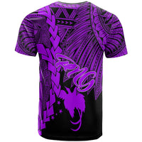 Papua New Guinea Polynesian Custom T Shirt Tribal Wave Tattoo Purple - Polynesian Pride