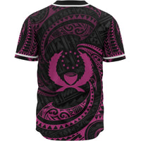Pohnpei Polynesian Baseball Shirt - Pink Tribal Wave - Polynesian Pride
