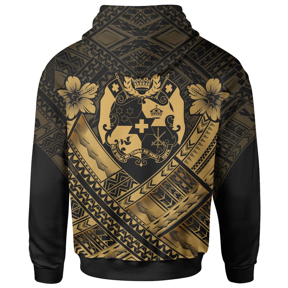 Tonga Custom Polynesian Hoodie Tonga Gold Seal Camisole Hibiscus Style - Polynesian Pride
